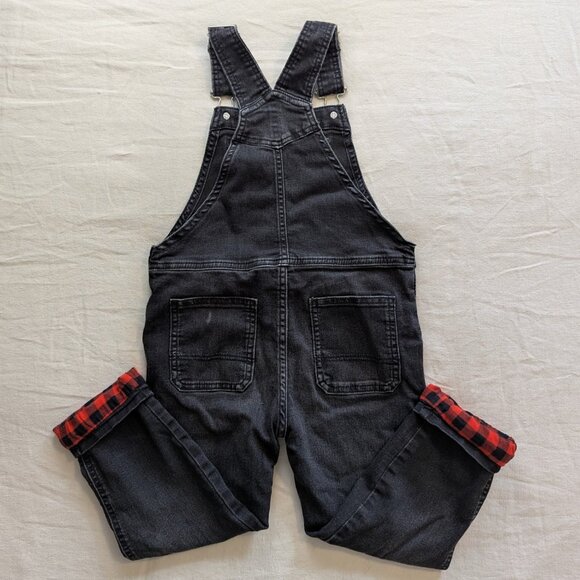 H&M Kids Black Denim Lined Overalls - Picture 2 of 3